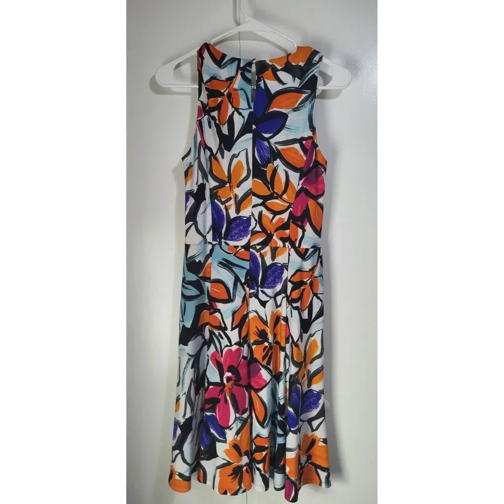 Lauren Ralph Lauren Womens SZ 4 Floral Sleeveless Dress Luxury Colorful Classy - Picture 2 of 8